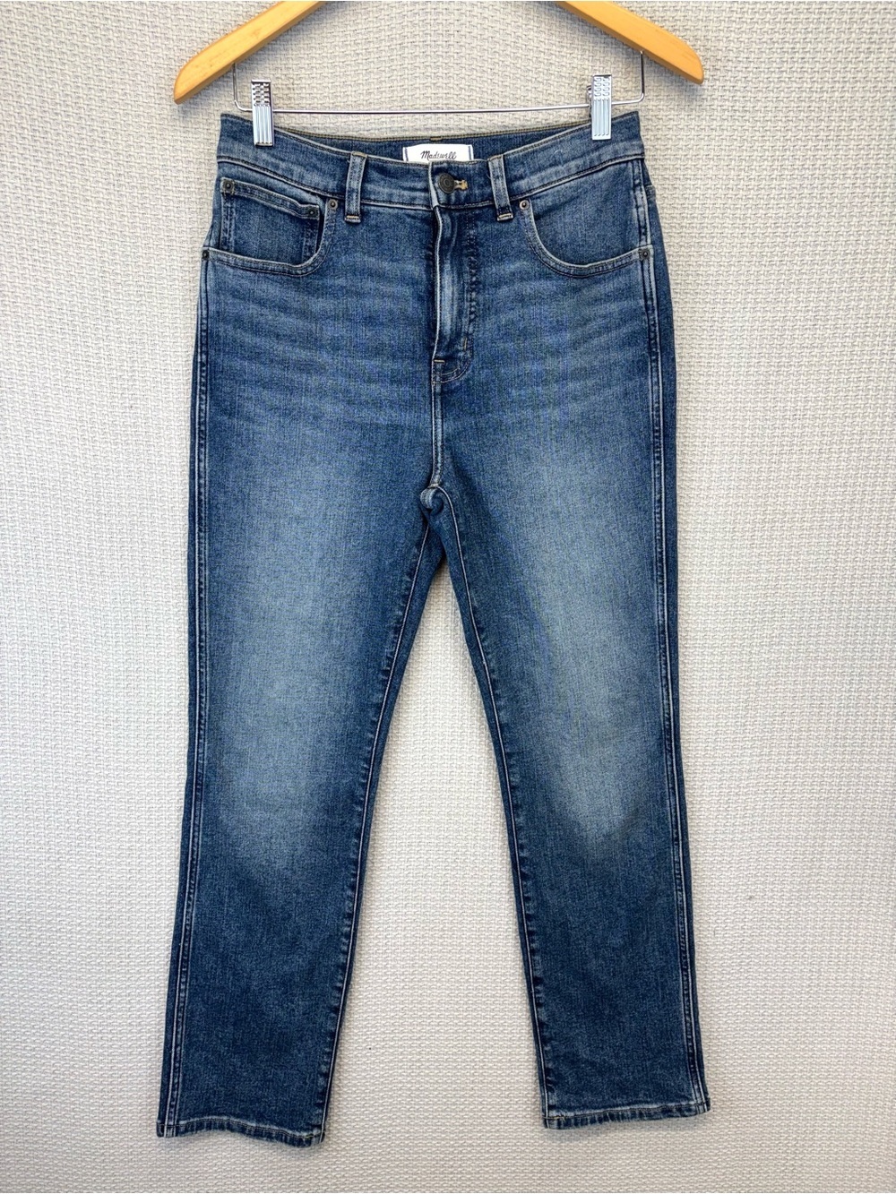 Madewell The Pencil Jeans Womens 27 P Blue Denim Concho Wash Cotton Mid Rise EUC